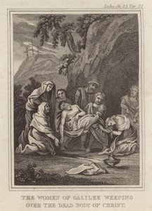 Les femmes de Galilée pleurant sur le corps mort du Christ - English School