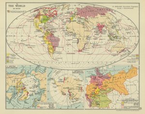 Le monde en 1830 (lithographie couleur) - English School