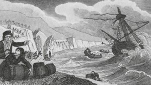 Les naufrageurs (gravure) - English School