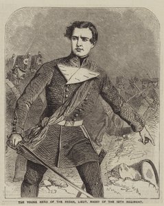 Le jeune héros du Redan, lieutenant Massy du 19e régiment (gravure) - English School