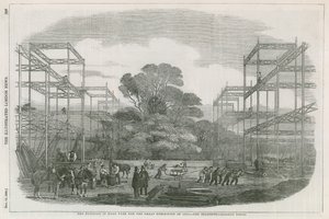 Le bâtiment à Hyde Park, Londres, pour la Grande Exposition de 1851 - English School