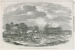 Le bâtiment à Hyde Park, Londres, pour la Grande Exposition de 1851 - English School