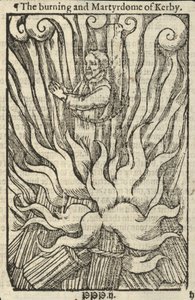 Le bûcher et le martyre de Kerby (gravure) - English School