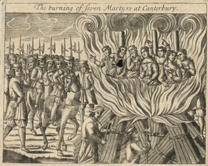 Le bûcher de sept martyrs à Canterbury (gravure)