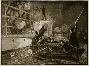La capture de la Caroline, 1837 (illustration de Cassells Illustrated History of England)