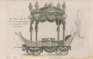 Le char sur lequel les restes de Lord Nelson ont été transportés à St Pauls - English School