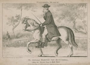 Le célèbre Martin Van Butchell chevauchant son poney préféré à Hyde Park - English School