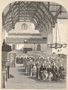 La chapelle à Brixton, illustration de The Criminal Prisons of London and Scenes from Prison Life par Henry Mayhew et John Binny, pub. 1862 - English School