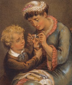 Le doigt coupé (litho en couleur) - English School