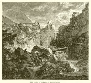 La mort de Roland à Roncevaux - English School