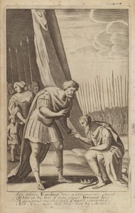 Le Perseus vaincu aux pieds de Lucius Aemilius Paullus dans les guerres macédoniennes - English School