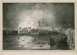 La destruction par le feu des Chambres du Parlement le 16 octobre 1834 - English School