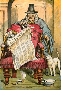 Le chien lisant les nouvelles - English School