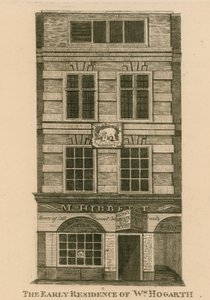 La première résidence de William Hogarth, Fenchurch Street, Londres - English School