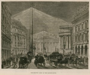 La lumière électrique à Mansion House, Londres - English School
