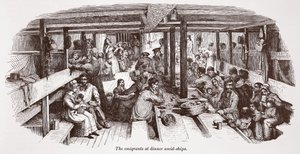 Les émigrants au dîner à bord - English School