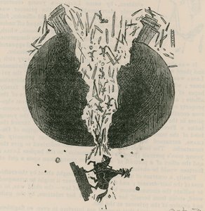 La chute de la statue de Wellington; caricature - English School