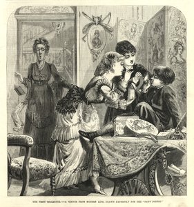 La première cigarette; Une esquisse de la vie moderne - English School