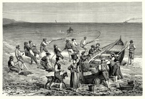 Les pêcheurs de Mentone (gravure) - English School