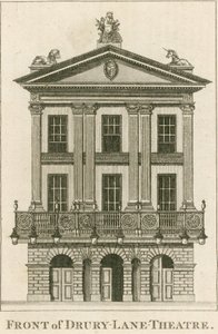 La façade du théâtre de Drury Lane, Londres - English School