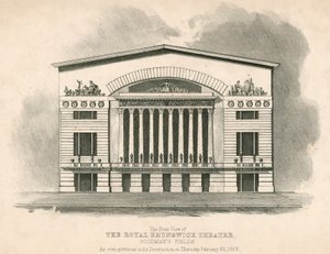 Vue de face du Théâtre Royal de Brunswick, Goodmans Fields, Londres - English School