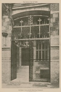 Le portail, Hôpital des enfants, Finsbury; photographie - English School