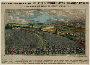 La grande réunion des syndicats métropolitains dans les champs de Copenhague, 21 avril 1834
