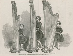 Les jeunes harpistes - Adolphus, Ernest et Fanny Lockwood - English School