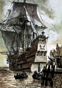 La dernière vue des Pères Pèlerins était le quai de Southampton - English School