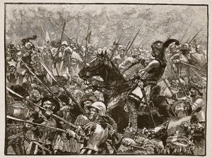 La dernière résistance de Schwarz et de ses Allemands, illustration de Cassells Illustrated History of England - English School