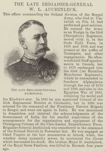Feu le brigadier-général W L Auchinleck (gravure) - English School