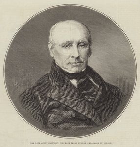 Feu le comte Brunnow, ambassadeur de Russie à Londres pendant de nombreuses années (gravure) - English School