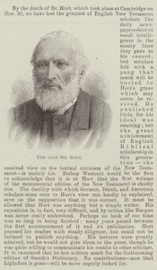 Le défunt Dr Hort (gravure) - English School