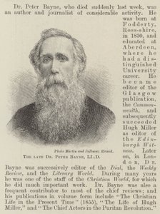 Le défunt Dr Peter Bayne, LLD (gravure) - English School