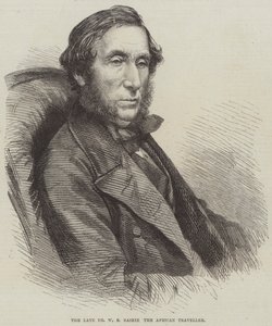 Feu Dr W B Baikie, le voyageur africain (gravure) - English School