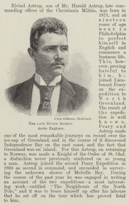 Le défunt Eivind Astrup, explorateur arctique (gravure) - English School