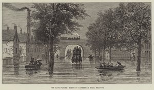 Les dernières inondations, scène dans Caversham Road, Reading (gravure)