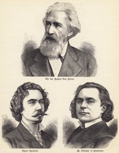 Feu Freiherr Von Flotow, Signor Sgambati, M Vladimir de Pachmann (gravure) - English School