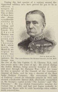 Feu le général Sir George Chesney, GCB, MP (gravure) - English School