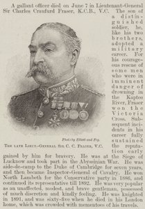 Feu Lieutenant-Général Sir C C Fraser, VC (gravure) - English School