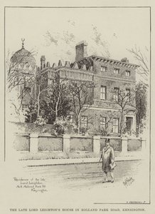 La maison du défunt Lord Leighton à Holland Park Road, Kensington (gravure) - English School