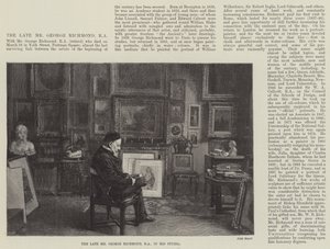 Feu M. George Richmond, RA, dans son studio (gravure) - English School