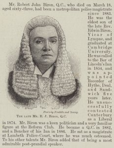 Feu M. R J Biron, QC (gravure)