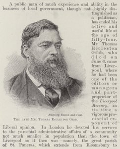 Le défunt M Thomas Eccleston Gibb (gravure) - English School