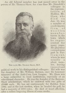 Le défunt M. Thomas Shaw, MP (gravure) - English School