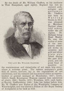 Le défunt M. William Chaffers - English School