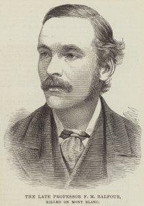 Feu le professeur F M Balfour, tué sur le Mont Blanc (gravure) - English School