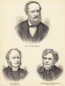 Feu Révérend Mark Pattison, Dr Rickersteth, feu Évêque de Ripon, le Très Révérend... (gravure) - English School