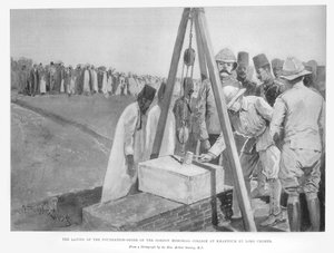 La pose de la première pierre du Gordon Memorial College à Khartoum par Lord Cromer, tiré de 