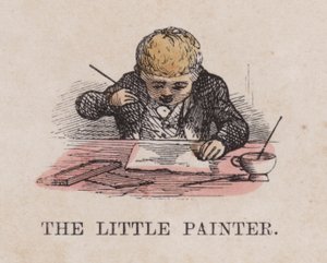 Le petit peintre (gravure en couleur) - English School